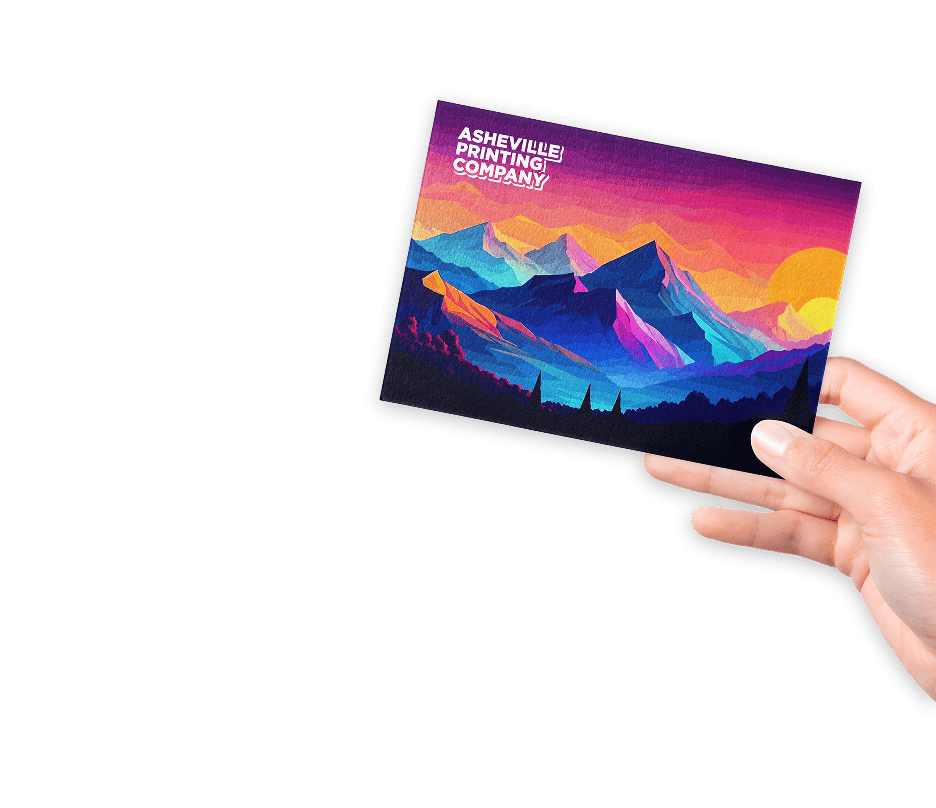 Glossy printed postcards