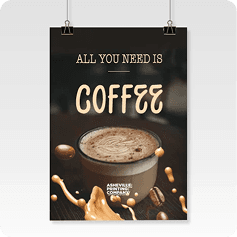 Poster mounted on a wall