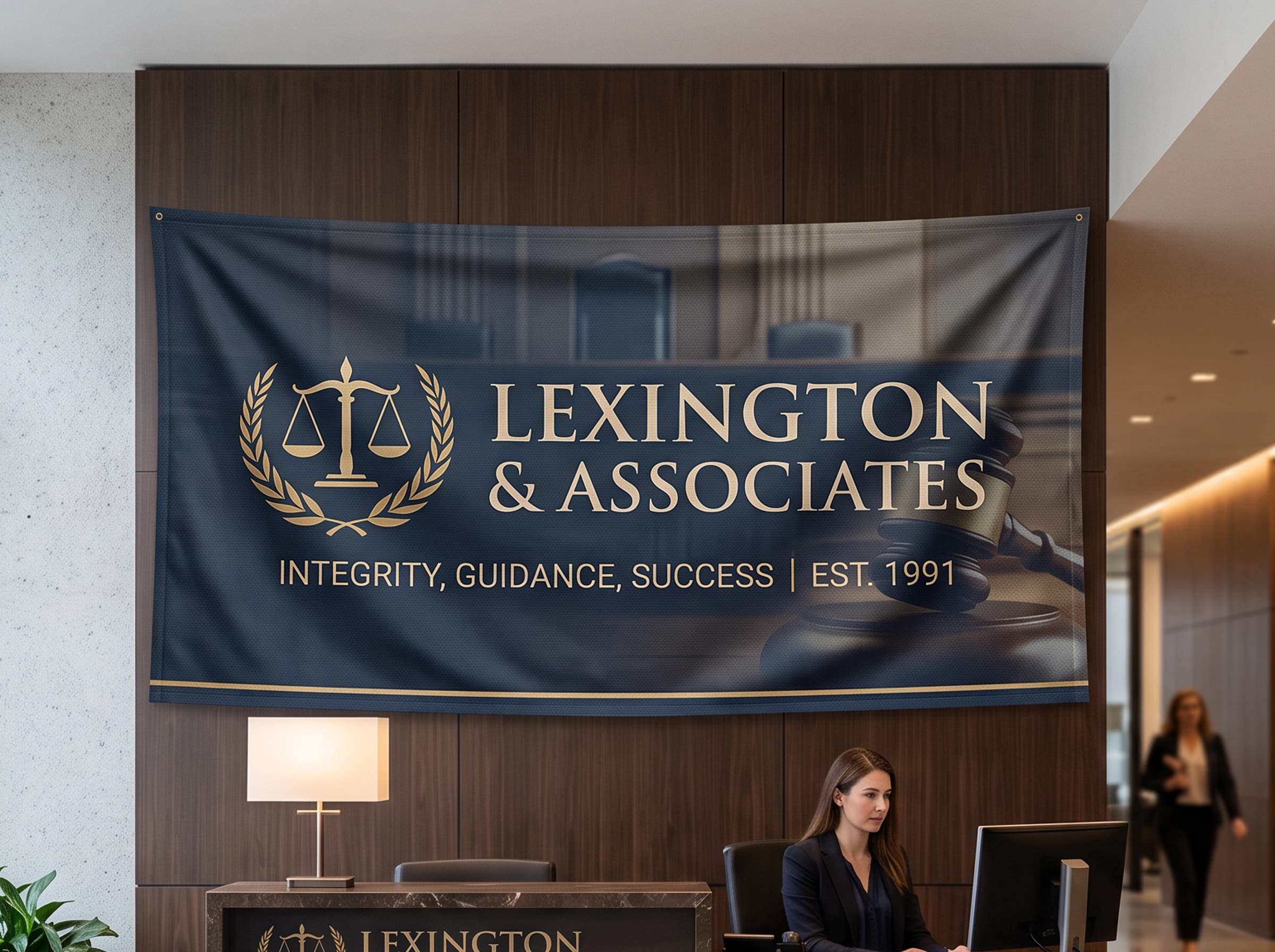 Vinyl banner on a wall