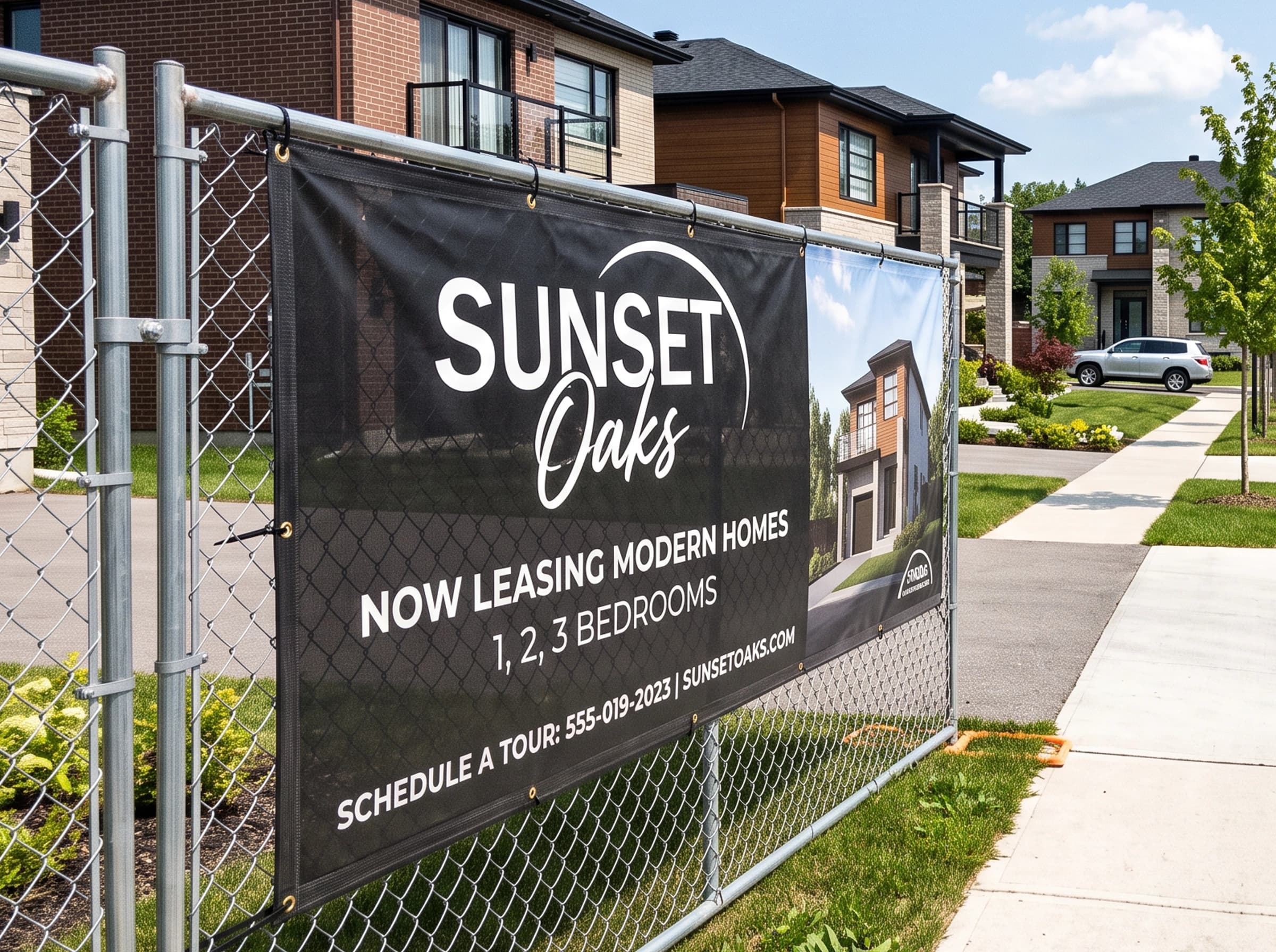 Vinyl banner on a wall