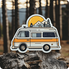 Die Cut Stickers in use