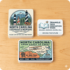 Rounded Corner Stickers in use